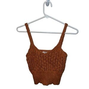 Double Zero Crochet Knit Crop Top – Spice/Small